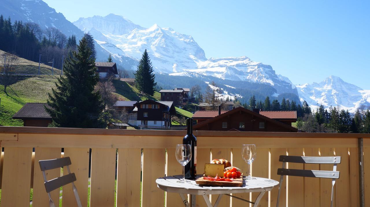Chalet Brunner Penthouse Wengen Exterior foto